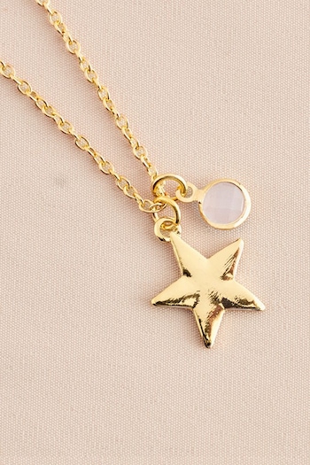 Gold Tone June Birthstone Necklace (N12570) | £6
