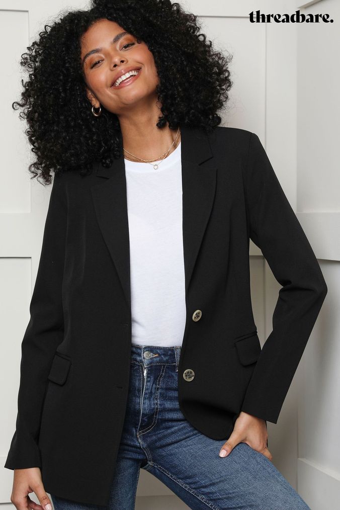 Black and red blazer womens sales