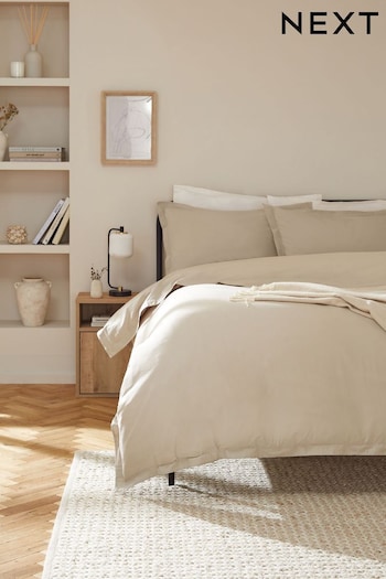 Natural 100% Washed Cotton Duvet Cover and Pillowcase Set (N12690) | £25 - £55
