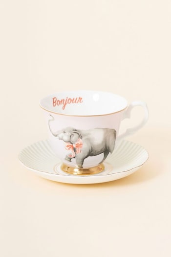 Yvonne Ellen Elephant Teacup And Saucer (N12781) | £25