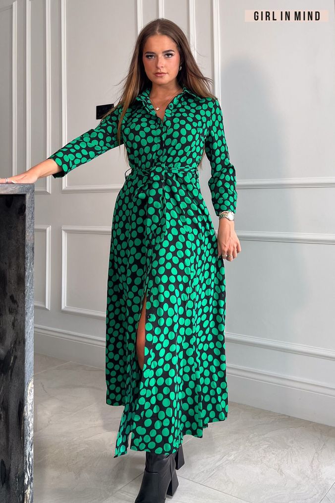 Green shirt hotsell maxi dress