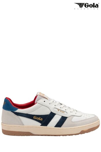 Gola White Mens Hawk Leather Lace-Up Trainers (N12825) | £85