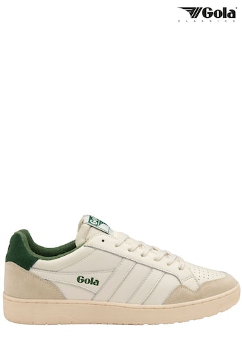 Gola Off White/Evergreen Mens  Eagle Leather Lace-Up Trainers (N12827) | £85