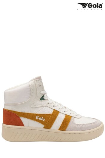 Gola White Ladies Slam Trident Lace-Up High-Top Trainers (N12846) | £95