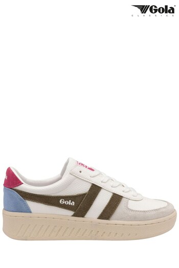 Gola White Ladies Grandslam Trident Lace-Up Trainers (N12848) | £85