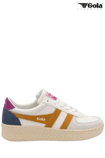 Gola White Ladies Grandslam Trident Lace-Up Trainers (N12849) | £85
