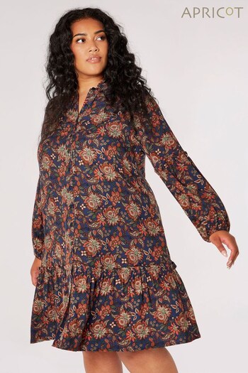 Apricot Blue Sarasa Ruffle Seam Tiered Dress (N12867) | £37