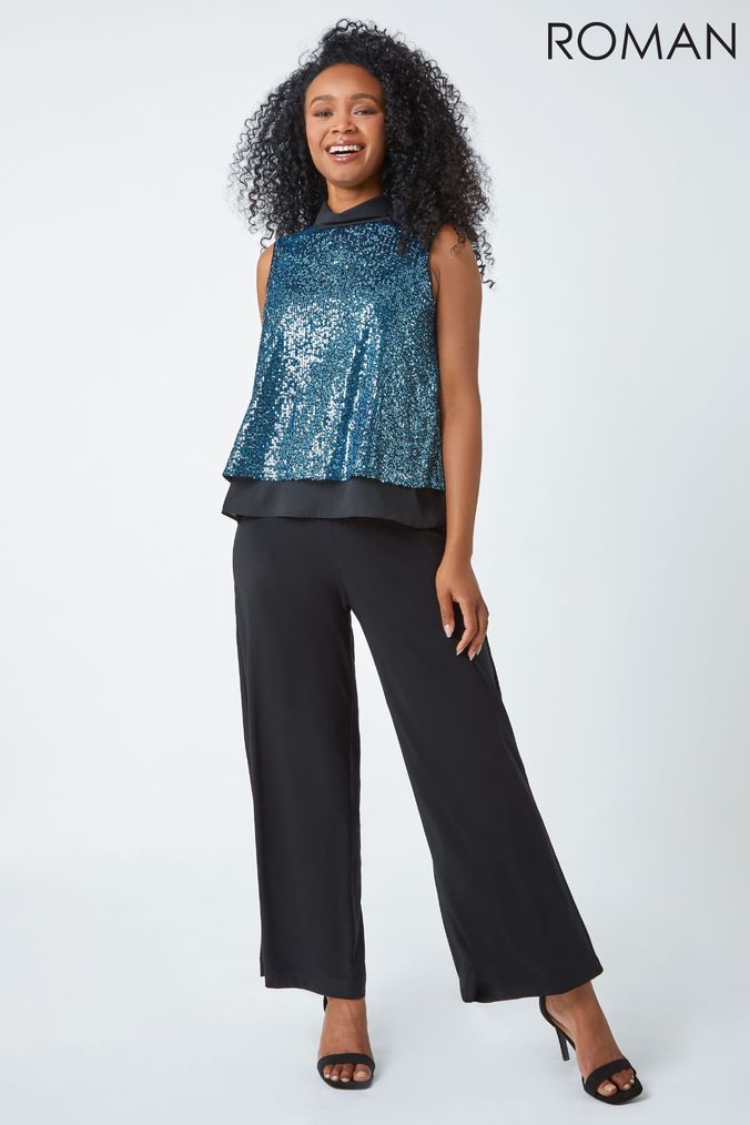 Buy Women s Roman Sleeveless High Neck Tops Online Next UK