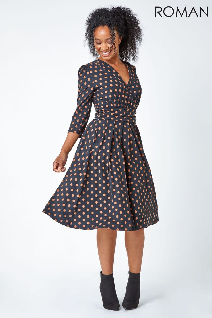 Buy Women s Brown Spots Dresses Online Next UK