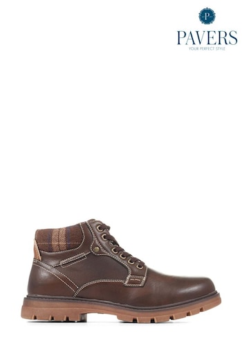 Pavers Wide Fit Ankle Brown Boots (N13009) | £45