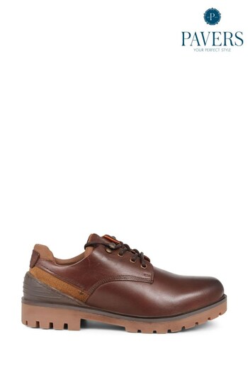Pavers Leather Lace-Up Brown Shoes (N13012) | £55