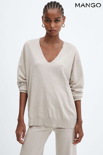 Mango Viera Fine-Knit V-neck Sweater (N13080) | £36