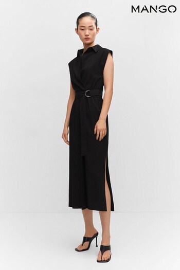 Mango Belt Shirt Black Dress (N13098) | £50