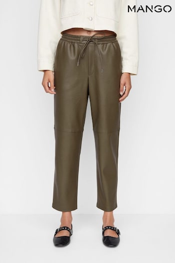 Mango Leather-Effect Elastic Waist Trousers (N13143) | £46