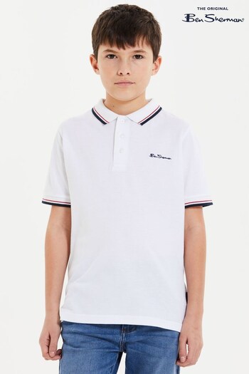 Ben Sherman White Romford Ultra Polo Shirt (N13190) | £15 - £18