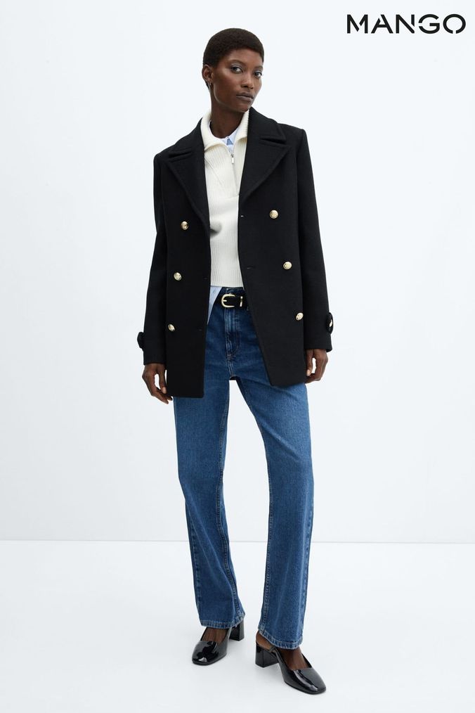 Mango black clearance wool coat