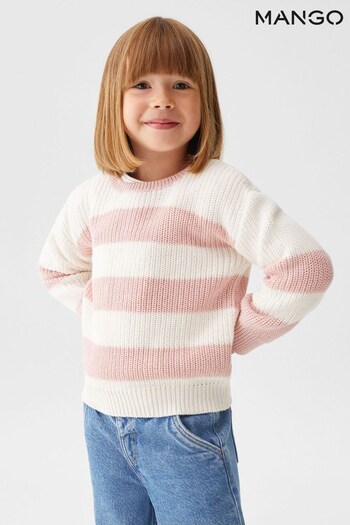Mango Pink Striped Knit Sweater (N13232) | £18