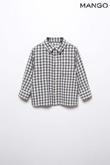 Mango Grey Gabi Check Print Shirt (N13251) | £18