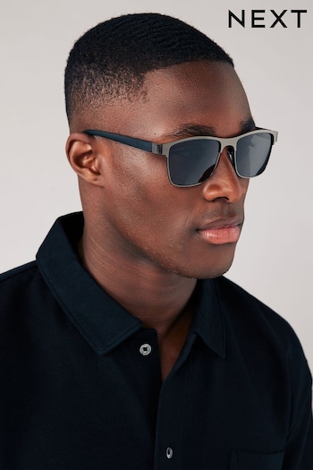 Black Mirror Clubmaster Polarised Sunglasses with (N13294) | £16