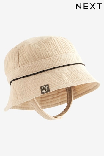 Tan Brown Reversible tie Bucket Hat (0mths-2yrs) (N13370) | £6