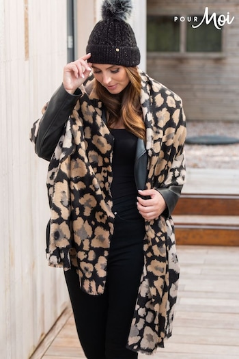 Pour Moi Black Oversized Supersoft Scarf (N13403) | £29