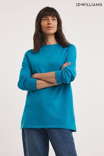 JD Williams Blue Clasic Longline Sweatshirt (N13427) | £24