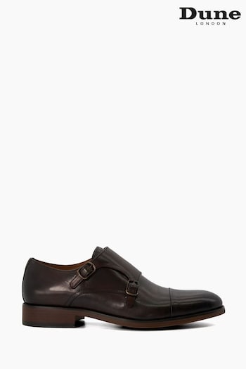 Dune London Sullivann Toecap Double Monk Black valoradas Shoes (N13466) | £125