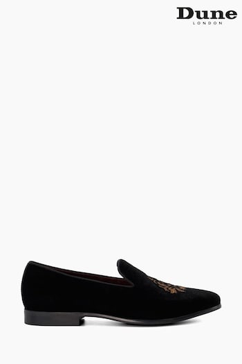 Dune London Styless Crest Black Loafers (N13467) | £115