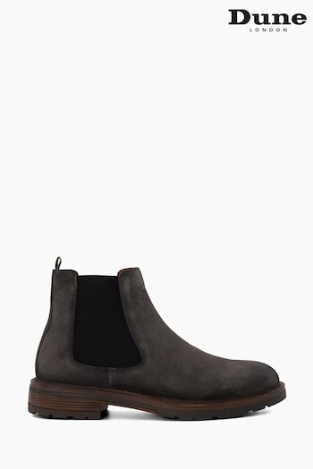 Dune London Grey Cheltenham Brushed Suede Chelsea Boots (N13477) | £140