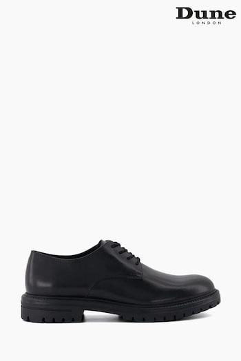 Dune London Black Balhamm Plain Toe Derby Shoes (N13482) | £130