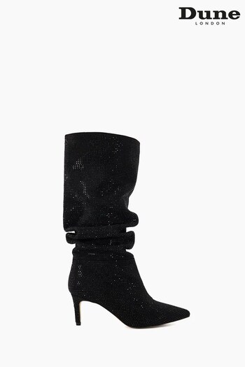 Dune London Slouch Point Black Boots (N13509) | £200