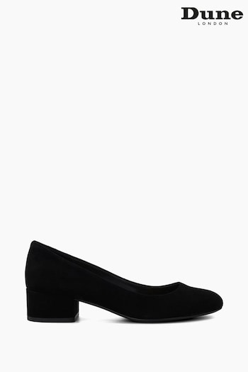 Dune London Bracket Low Heel Comfort Black Courts (N13536) | £85