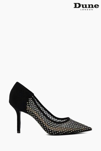 Dune London Black Affect Mesh Diamanté Courts (N13543) | £125