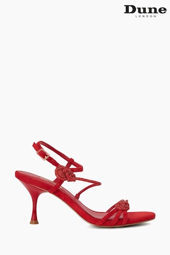 Dune London Red Maritz Frogging Trim Dressy Sandals (N13552) | £41