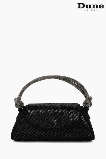 Dune London Brynleys Embellished Top Handle Grab Black Bag (N13569) | £110