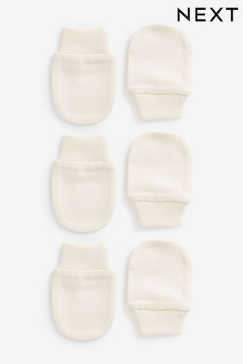 Cream Baby Cotton Scratch Mitts 3 Pack (N13584) | £3