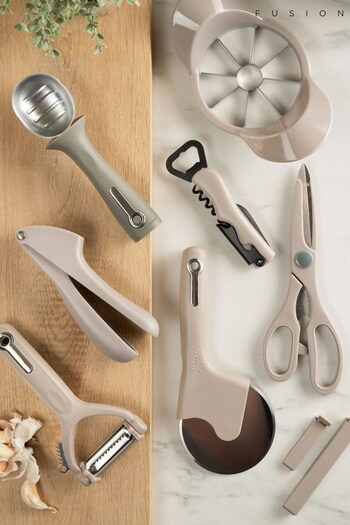 Fusion Grey Set of 4 Can Opener, Multi Peeler, Pizza Cutter and Garlic Press (N13628) | £25