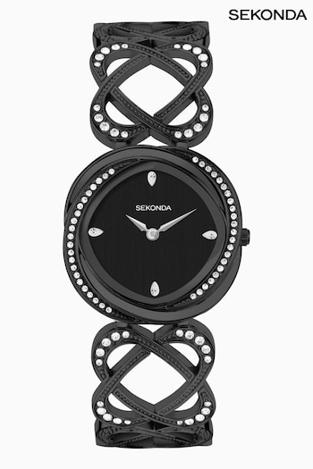 Sekonda Hidden Hearts Black Alloy Bracelet Watch (N13660) | £90