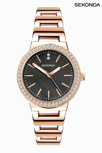 Sekonda Ladies Rose Gold Alloy Bracelet with Grey Dial Watch (N13671) | £70