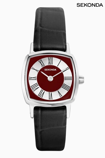 Sekonda Ladies Red 1970s Leather Strap Watch (N13674) | £55