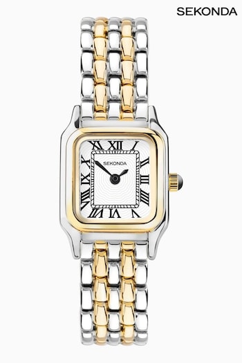Sekonda Ladies Quinn Two Tone Alloy Bracelet with Gold Dial Watch (N13680) | £55