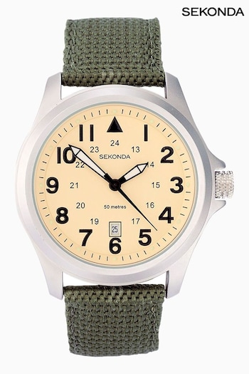 Sekonda Mens Nylon Strap with Cream Dial Watch (N13719) | £45