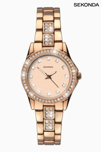 Sekonda Ladies Joanne Rose Gold Alloy Bracelet with Rose Gold Dial Watch (N13722) | £70