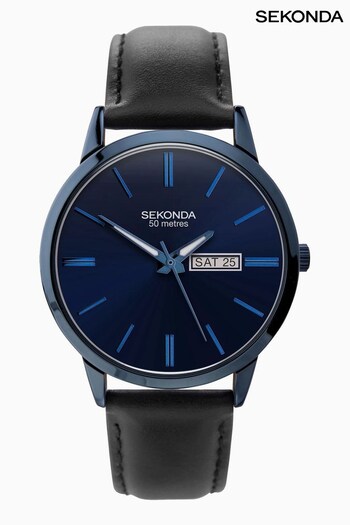 Sekonda Mens Blue Jackson Leather Strap with Dial Watch (N13728) | £50