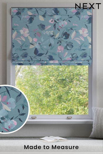 Blue Restore Floral Made to Measure Roman Blinds (N13745) | £52
