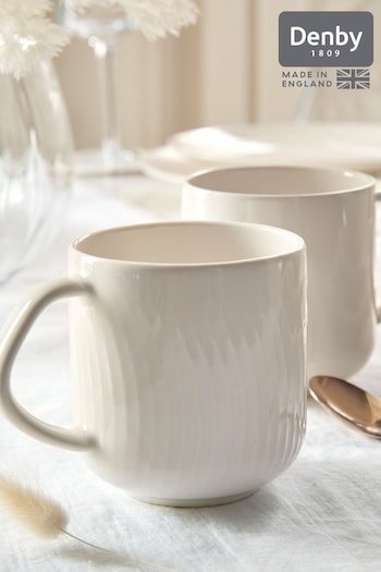 Denby White Porcelain Arc Set of 2 Large Mugs (N13785) | £33