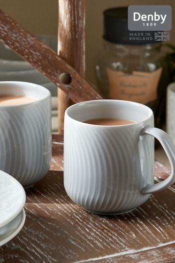 Denby Grey Porcelain Arc Set of 2 Large Mugs (N13786) | £33