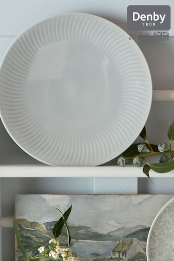 Denby Grey Porcelain Arc Set of 4 Medium Plates (N13794) | £57