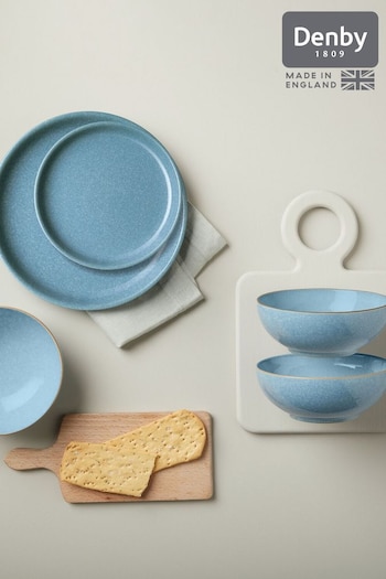 Denby Blue Elements Coupe 12 Piece Dinnerware Set (N13797) | £125