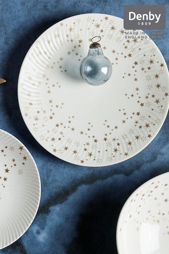 Denby White Porcelain Arc Stars Set of 2 Large Plates (N13802) | £40